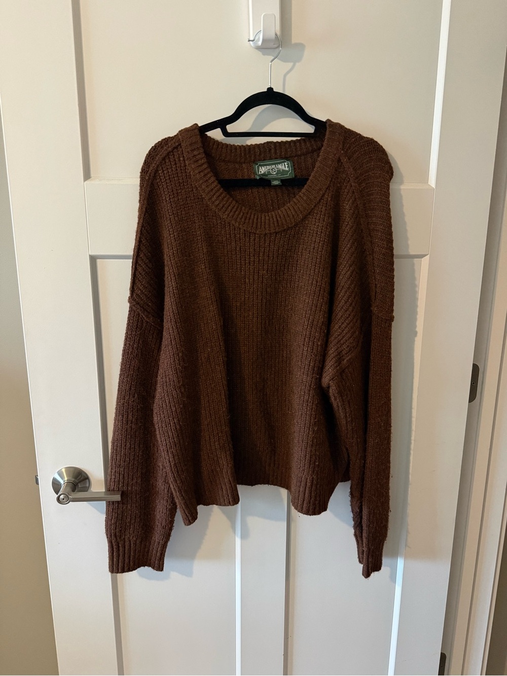 American Eagle Brown Rib-Knit Women's Sweater